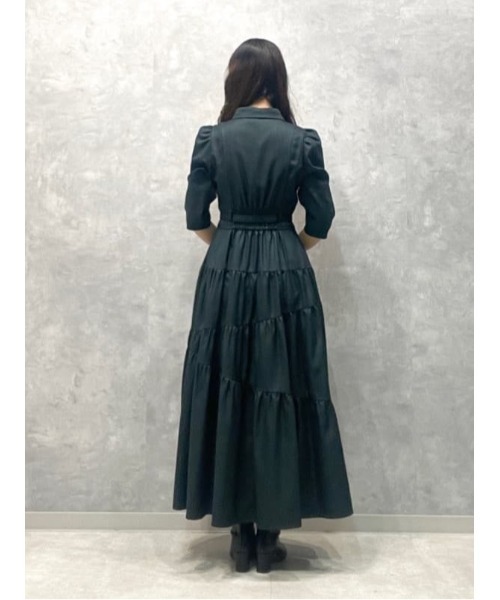 And Couture ワンピース ベルト付ティアードシャツワンピース