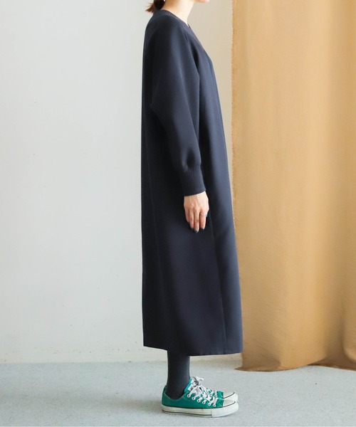 NOMBRE IMPAIR ワンピース リブVネック ストレートワンピース