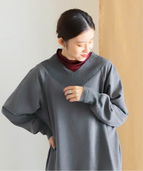 NOMBRE IMPAIR ワンピース リブVネック ストレートワンピース
