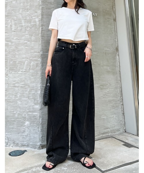 2025 今季 タグ付き 直近モデル フロントレイヤードパンツ Re:EDIT パンツ スキニー レディース ストレッチパンツ スリット