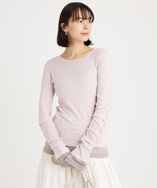 コットンカシミアフライスロンＴ BABYLONE tシャツ コットンカシミアフライスロンT レディース