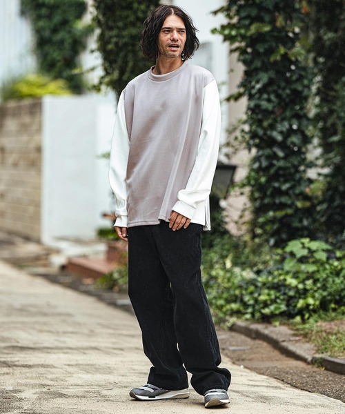 パネルデザインTシャツ ステッチデザインポケットTシャツ｜MEN｜251HSB80-382E｜AZUL BY