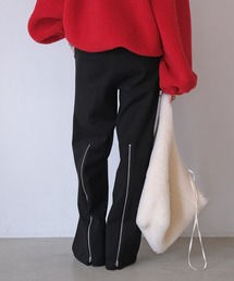 オールインワン ワイドパンツ ファスナー AKTE パンツ バックファスナーワイドパンツ レディース