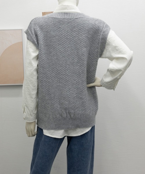miniministore ベスト ジレ ケーブルニットベスト レディース