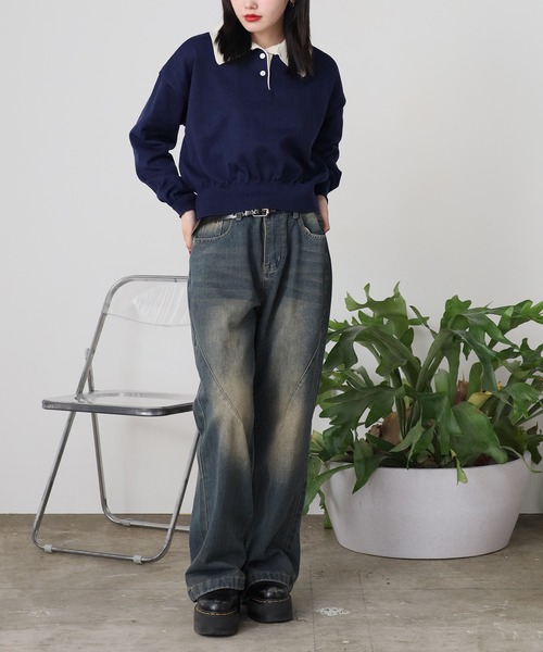 ROOP TOKYO ワイドパンツ ジーンズ スラッシュ シーム ルーズワイド
