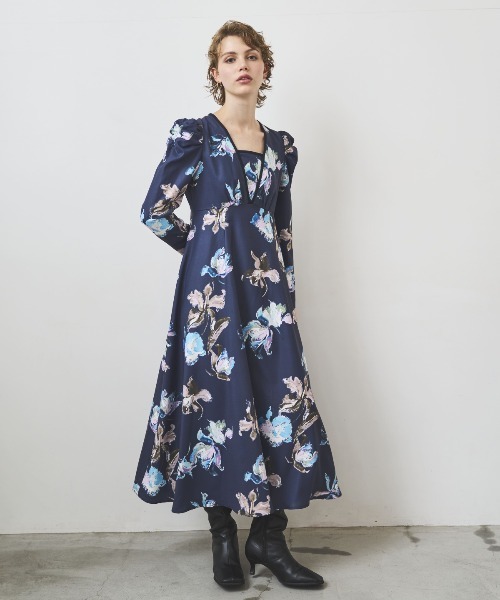 極美品Andcoutureフラワーワンピース◯ AND COUTURE（アンドクチュール） ワンピース ウォーターフラワー