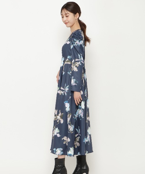 And Couture フラワープリント プリーツ ワンピース AND COUTURE（アンドクチュール） ワンピース ウォーターフラワー