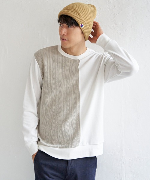 ikka（イッカ） トレーナー スウェット ポンチジャカードモール