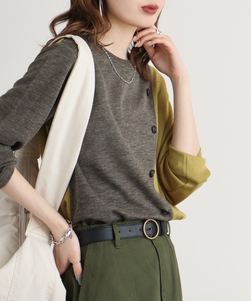 tシャツ BRODIAEA バイカラー切り替えプルオーバー レディース tシャツ BRODIAEA バイカラー切り替えプルオーバー レディース