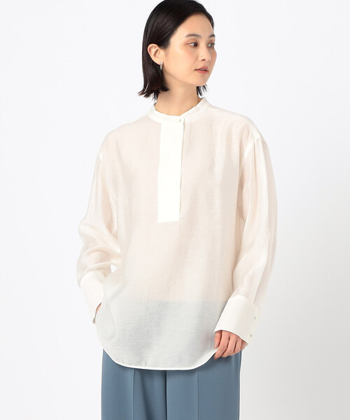ブラウス シャツ シアーシルク シャツ レディース