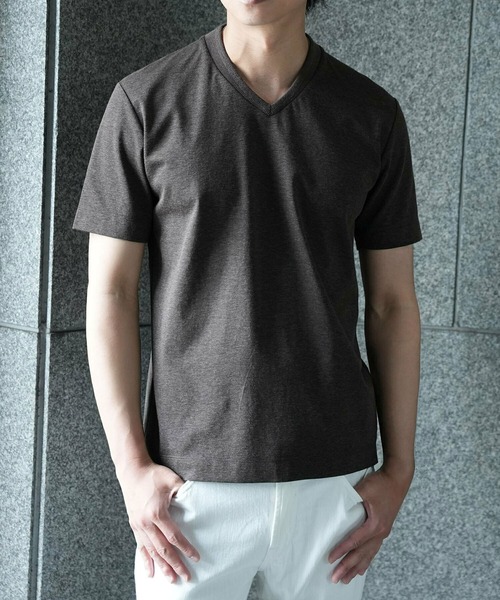 tシャツ 「ACTIVE TAILOR/アクティブテイラー」シルケット加工VネックTシャツ「接触冷感」「UVカット」 メンズ_4