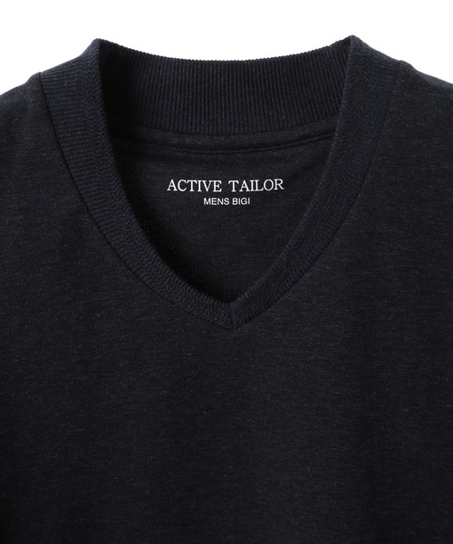 tシャツ 「ACTIVE TAILOR/アクティブテイラー」シルケット加工VネックTシャツ「接触冷感」「UVカット」 メンズ_23