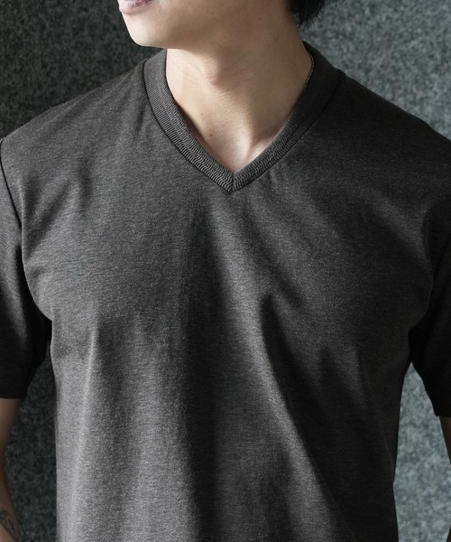 tシャツ 「ACTIVE TAILOR/アクティブテイラー」シルケット加工VネックTシャツ「接触冷感」「UVカット」 メンズ_9