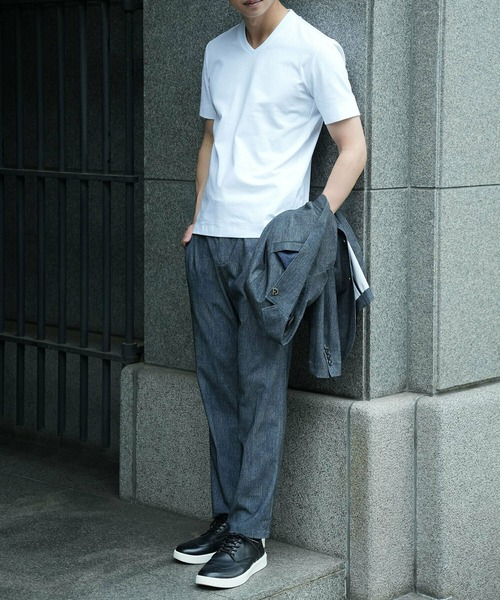 tシャツ 「ACTIVE TAILOR/アクティブテイラー」シルケット加工VネックTシャツ「接触冷感」「UVカット」 メンズ_10