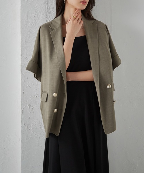 RANAN（ラナン） ジャケット テーラードジャケット 麻調ダブルボタン
