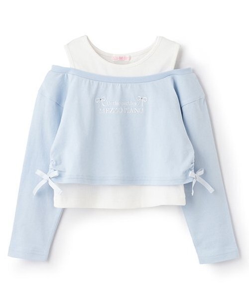 mezzo piano tシャツ レイヤード風短丈 長袖Tシャツ キッズ 子供服