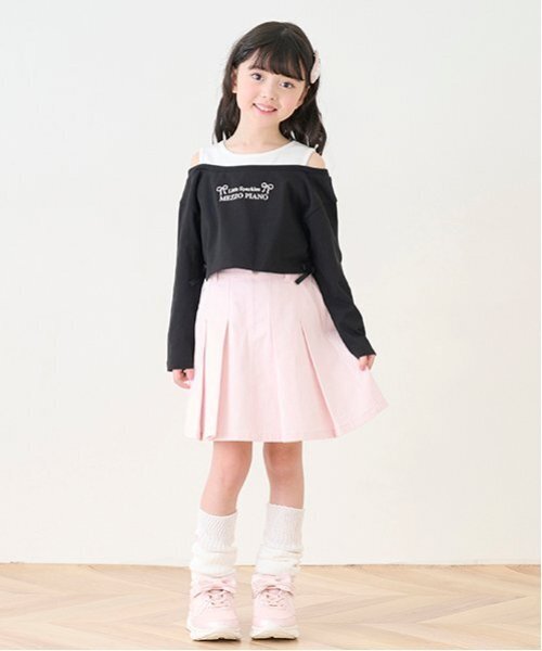 mezzo piano tシャツ レイヤード風短丈 長袖Tシャツ キッズ 子供