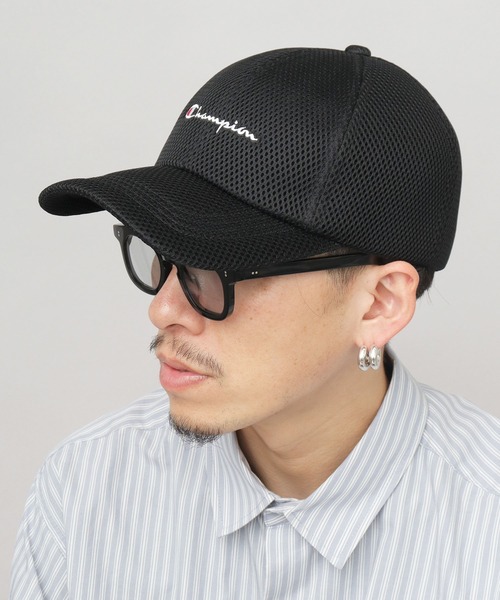Champion キャップ 帽子 ロングビル パフメッシュキャップ つば