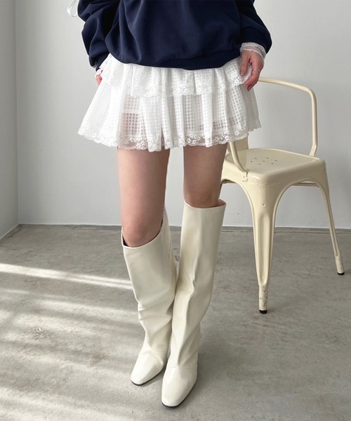 Jewelobe スカート ギンガムチェックティアードミニスカート