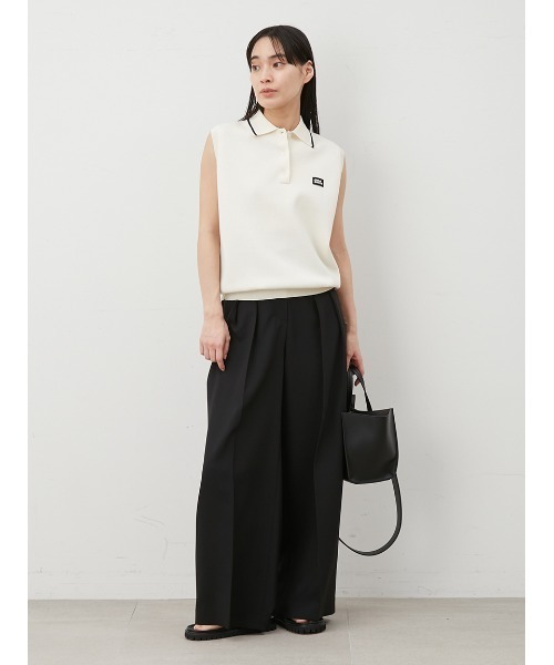 ウォッシャブル】【接触冷感】スリーブレスドライタッチポロ