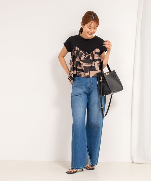 tシャツ 「追加」スカーフ柄ビスチェ付き風Tシャツ レディース 追加】スカーフ柄ビスチェ付き風Tシャツ｜ノーリーズの通販
