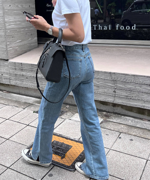 [ISOOK] обработка Denim брюки S голубой женский 
