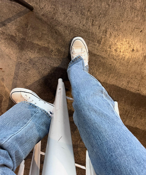 [ISOOK] обработка Denim брюки S голубой женский 