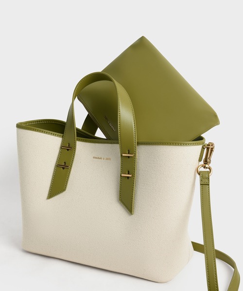 CHARLES & KEITH 2wayバッグ　グリーン CHARLES ＆ KEITH 「CHARLES & KEITH」 2WAYバッグ L グリーン