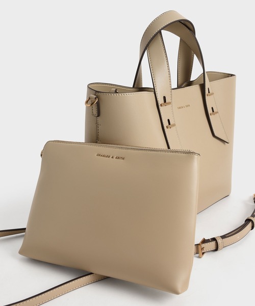 CHARLES & KEITH 2wayバッグ　グリーン CHARLES ＆ KEITH 「CHARLES & KEITH」 2WAYバッグ L グリーン