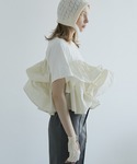tシャツ 半袖 ショートラッフルカットトップス...の詳細画像3