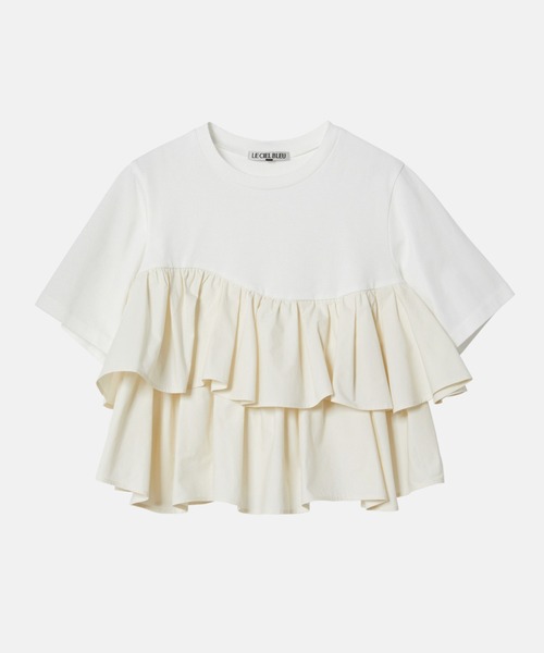 LE CIEL BLEU tシャツ ショートラッフルカットトップス / Short