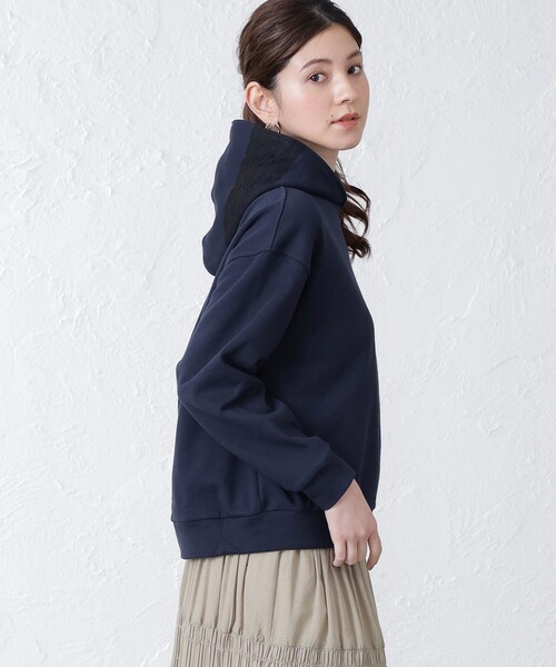「EPOCA THE SHOP」 プルオーバーパーカー 38 ネイビー レディース