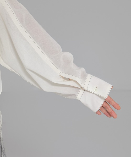 ブラウス シャツ 「STUDIOUS/ステュディオス」Matte Sheer Over Shirt/ステッチシアーシャツオーバーシャツ レディース セール】【STUDIOUS/ステュディオス】Matte Sheer Over Shirt