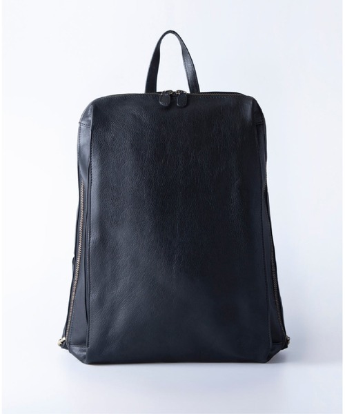 デイバック リュック 薄型 Bellows ベジタブルタンニンレザー