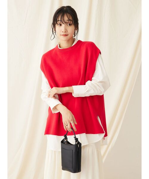 「CRAFT STANDARD BOUTIQUE」 ニットベスト FREE 杢グレー レディース_画像3