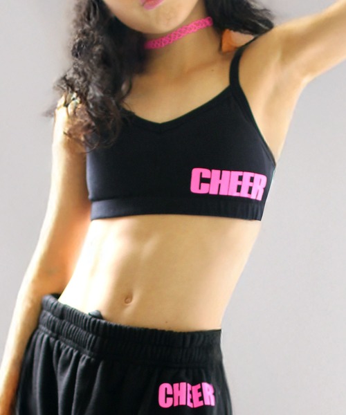 CHEER（チアー） スポーツブラ ロゴプリントシンプルブラトップ