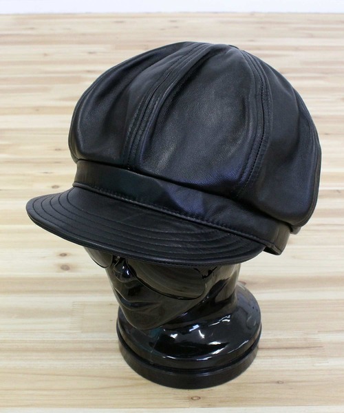 帽子 SCHOTT - LEATHER NEWSBOY CAP Schott N.Y.C 帽子 キャスケット LEATHER NEWSBOY CAP メンズ
