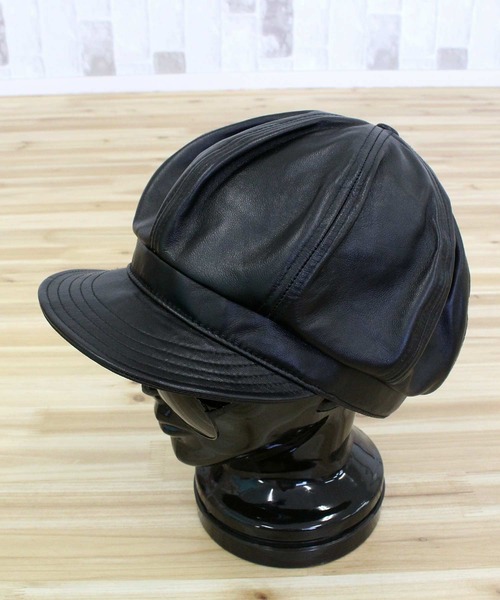 帽子 SCHOTT - LEATHER NEWSBOY CAP LEATHER NEWSBOY CAP/レザー ニュースボーイキャップ
