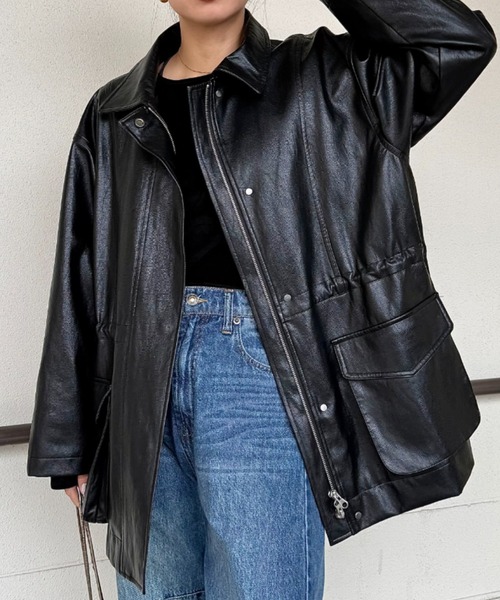 UNDOVE レザージャケット ライダース フェイクレザージャケット