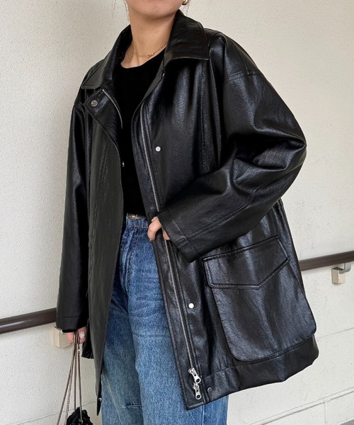 UNDOVE レザージャケット ライダース フェイクレザージャケット