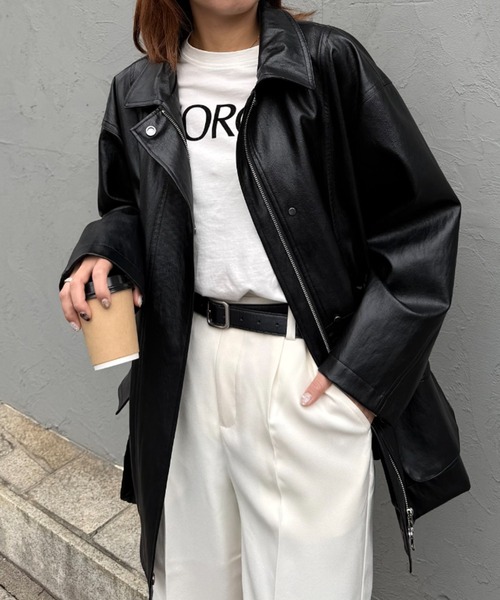 UNDOVE レザージャケット ライダース フェイクレザージャケット