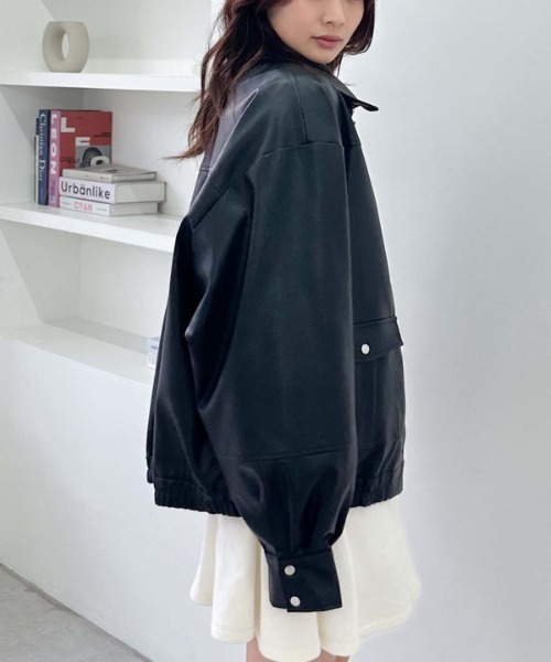 「archives」 ジップアップブルゾン MEDIUM ブラック レディース_画像7