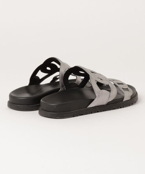 [HERMES] Flat сандалии 36 серебряный женский 