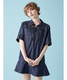 未使用♥タグ付 YOIM ファーファー ワンピース チュニック 刺繍 レース FURFUR（ファーファー） ワンピース レースアップミニワンピース