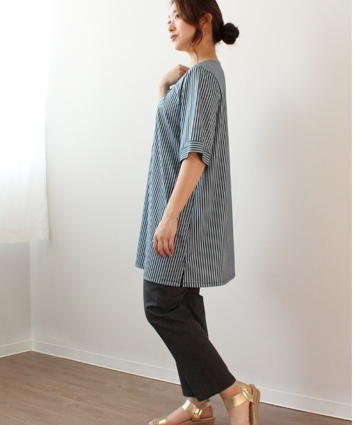 「MB mint breeze」 ドルマンスリーブワンピース 4L ブルー レディース_画像3