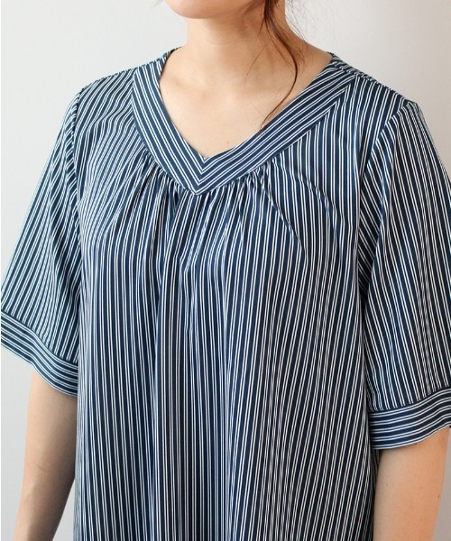 「MB mint breeze」 ドルマンスリーブワンピース 4L ブルー レディース_画像6