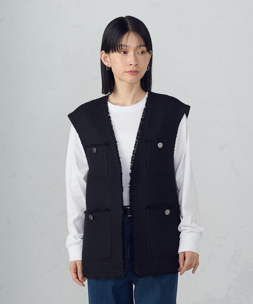 COMME CA ISM（コムサイズム） ベスト ジレ ファンシーツイード