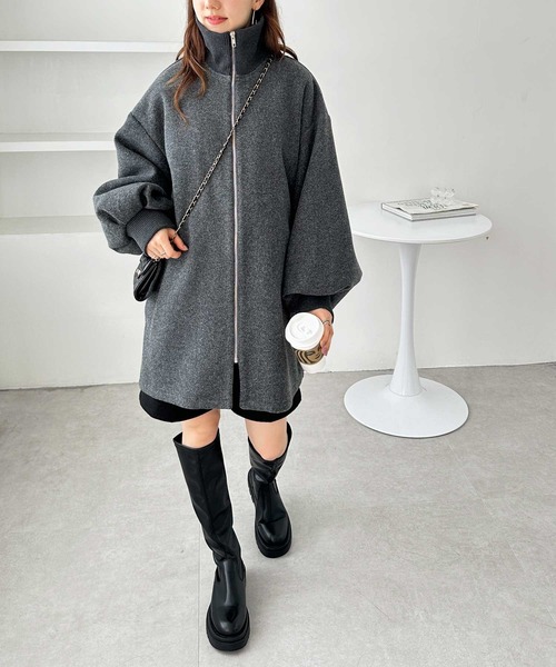 「GeeRA」 ブルゾン MEDIUM チャコール レディース_画像2