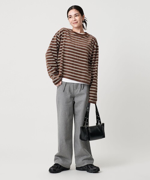 tシャツ ポリエステルコットン ベロアボーダー ロングスリーブTシャツ レディース | BEAUTY＆YOUTH UNITED ARROWS | 06