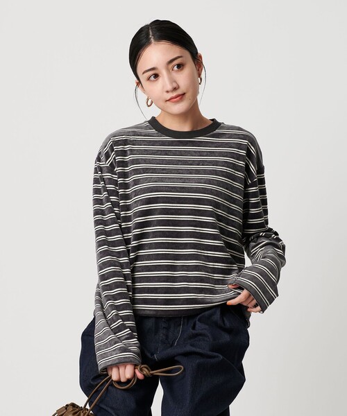 tシャツ ポリエステルコットン ベロアボーダー ロングスリーブTシャツ レディース | BEAUTY＆YOUTH UNITED ARROWS | 07